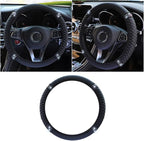 JOYCOURT 15 Inch Bling Soft Leather Car Steering Wheel Cover, Black | Colorful Rhinestones Design, Auto Elastic Protector for Women Girls, Crystal Diamond Car Accessories for Most Cars, SUVs by JOYCOURT