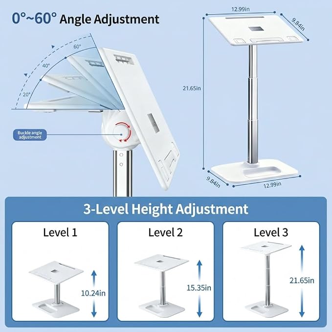 Car Desk for Laptop Passenger Seat, 13" x 9.8" Portable Laptop Tray Table, 3-Level Height Adjustable Car Seat Desk for Work, Car Laptop Stand for Eating, Camping & Travel – Fits Passenger Seat - Image 2