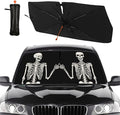 Funny Skull Car Windshield Sun Shade Umbrella Automotive Windshield Sunshade Foldable Front Car Accessories Interior Decor to Keep Vehicle Cool for Most Vehicles 57'' X 30'' by Socira