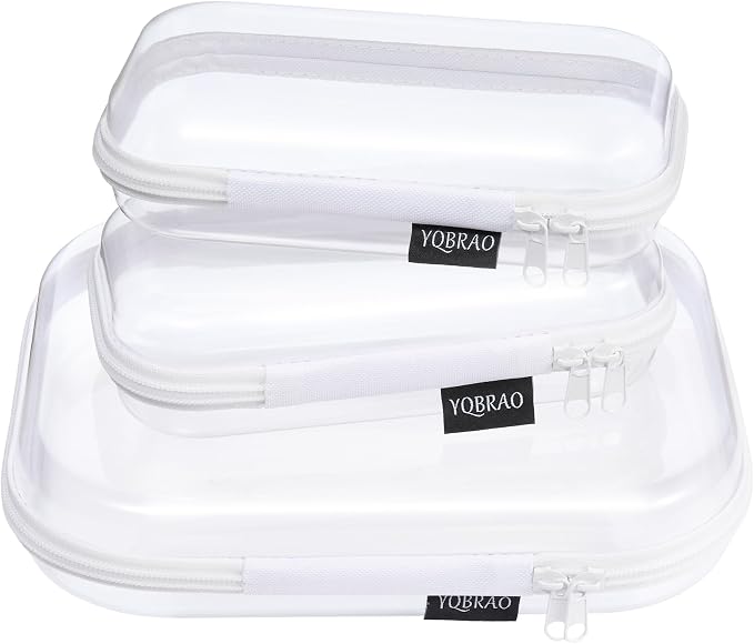 YQBRAO Clear Hard Shell Organizer Cases, Diaper Bag Organizer Pouches | Rigid 1.2 mm clear PET organizers with multi-size design for travel, home storage, and everyday essentials. by Unknown