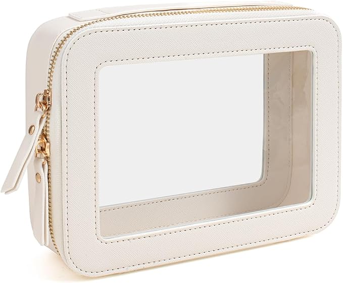 Clear American Mahjong Tile Bag, Travel Makeup Bag Cosmetic Organizer Case Waterproof Skincare Toiletry Bag with Zipper Portable Make Up Pouch Compact Car Organizer Bag for Essentials by FFpaw