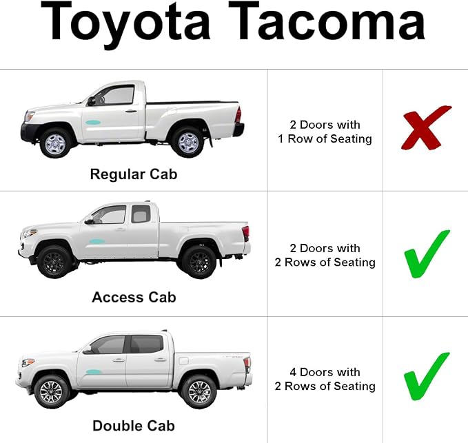 YelloPro Side Window Front Seat Sunshade (Set of 2) Custom Fit for 2005 2006 2007 2008 2009 2010 2011 2012 2013 2014 2015 Toyota Tacoma, 2Dr 2 Door Access Cab 4Dr 4 Door Double Cab - Image 2