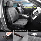 Front Seat Covers Fit for Honda Ridgeline 2005-2026, Black&Gray | Luxury Faux Leather, Waterproof, Anti-Slip, Airbag Compatible, Breathable, Car Seat Protectors, 1 Row 2 Seats - Image 4