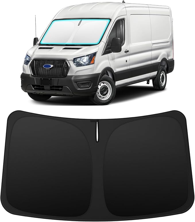 INSAUTO Custom Fit Windshield Sun Shade for Ford Transit 2015-2026 | Foldable Front Window Sunshade Car Accessories, UV & Heat Reflector, Keeps Interior Cool, Includes Storage Bag by INSAUTO