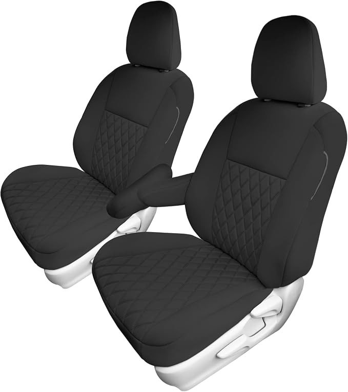 FH Group Custom Fit Car Seat Covers Specifically Made for 2011-2020 Toyota Sienna 7-8 Seater with Ultraflex Neoprene Water Resistant Automotive Seat Covers - Front Set Black by FHGroup