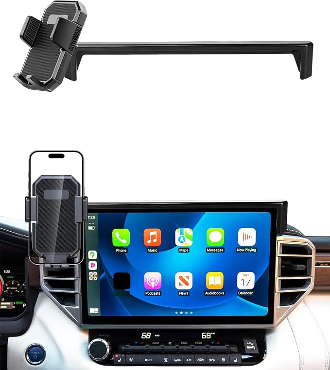 PZK Car Phone Mount for Toyota Tundra 2022-2026 /Sequoia 2023-2026 14-Inch | Auto Lock Screen Car Phone Holder Limited/Platinum Tundra Accessories 360° Rotation Hands Free Cradles Not Block Vent by SpecificCarPhoneHolder