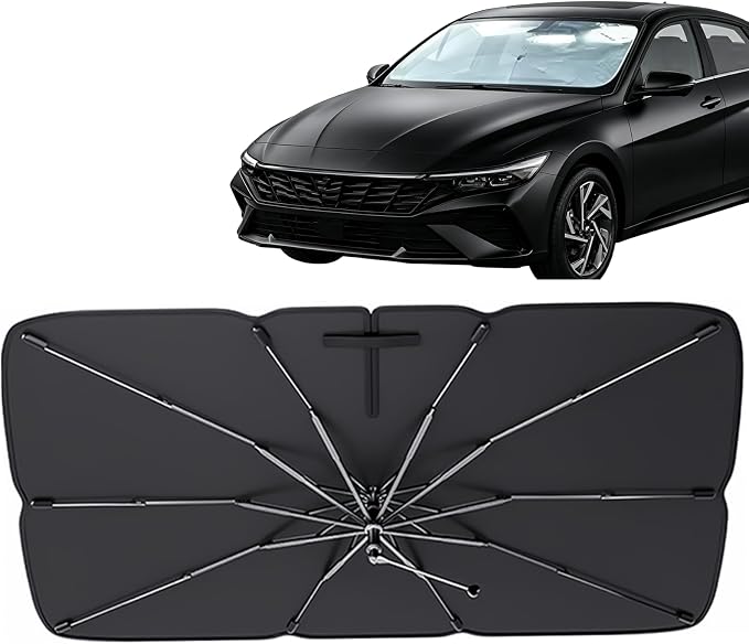 [2026 Upgrade] Windshield Sun Shade Umbrella for Hyundai Elantra/Sonata 2000–2026 Windshield Sun Shade,Foldable Umbrella Reinforced 10-Rib Frame, UV Block Protection Front Window Car Sun Shade by Unknown
