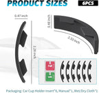 6PCS Upgraded Silicone Car Cup Holder Insert with Arc Leaf Design,Soft Cupholder Insert for Car to Reduce Cup Sliding & Shaking,Large Adhesive Backing Cups Holder Inserts for Cars - Image 2
