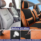 Front Seat Covers Custom Fit For Toyota Tacoma 2001-2026, Black&Brown | Lumbar Support, Luxury Faux Leather, Breathable, Anti-Slip, Airbag Compatible, Waterproof, Car Seat Protectors, 1 Row 2 Seats - Image 4
