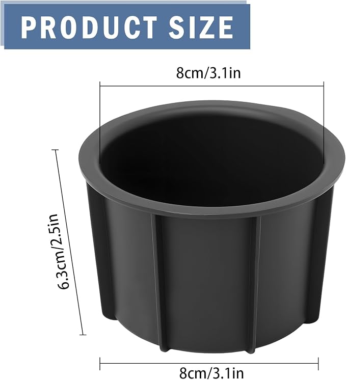 Front Console Cup Holder Insert Fits 4Runner 2010-2021 Black 66991-35030 | Easy to install、Securely hold cups, bottles, and mugs、Easy to take out and clean - Image 3