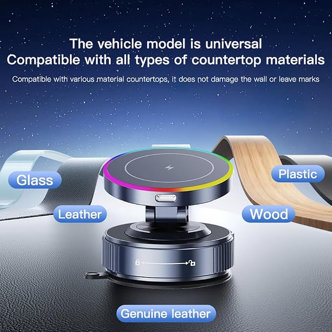 for MagSafe Car Mount Charger,15W Wireless Charge,Phone Holder for Your Car | [120+LBS Strong Suction & 3000gf Magnetic] 360° Adjustable Car Phone Holder for iPhone 17 16 15 14 13 12 Pro Max Air Plus - Image 8