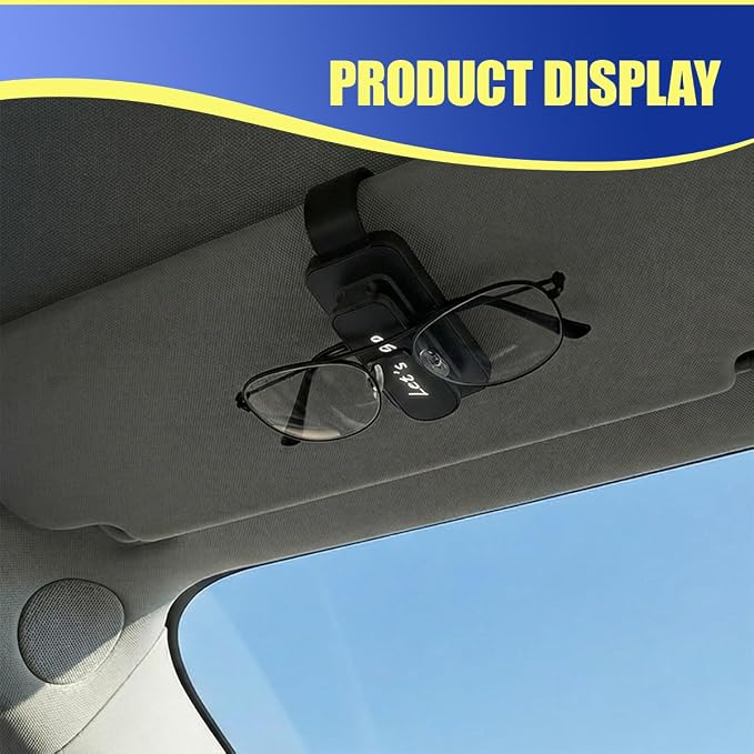 2PCS Sunglass Holder for Car Sun Visor, Metal Multi-Functional Automotive Eyeglass & Ticket Card Organizer Clip, Non-Slip Vehicle Interior Storage Accessories for SUV Truck (Black) - Image 6