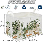 Rectangular Woodland Animal Basket Storage Basket,Bear Fox Gift Box Bin Shelf Book Woodland Room Decor,Gift Baskets(Tree animals) - Image 8