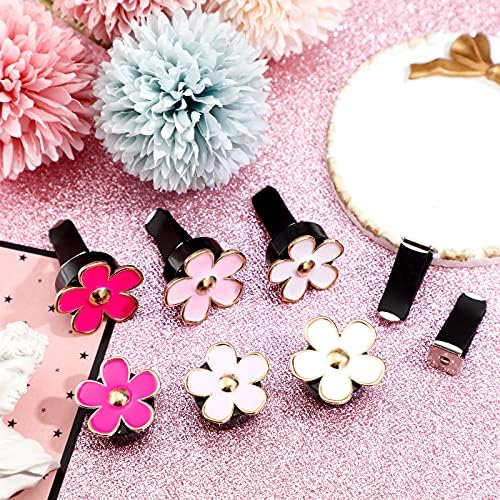 Frienda 6 Pcs Daisy Vent Clips for Car, 3/3.3 cm, Red, Pink, White - Image 4