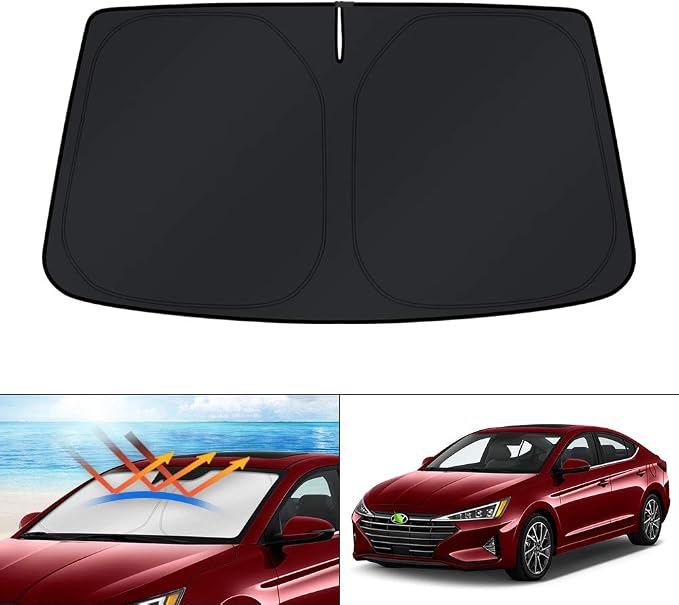 KUST Windshield Sun Shade for Hyundai Elantra 2017 2018 2019 2020 Accessories Custom Fit Sunshade Foldable Sun Visor Protector Block UV Rays by KUST