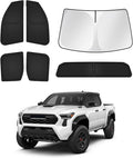 Canvcle Sunshades for Toyota Tacoma 2024 2025 2026 Accessories Windshield Sun Shade Side Rear Window Shade Cover Sun Visor Shield Privacy Protection for Camping Keep Vehicle Cool Black 6PCS by Canvcle