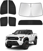 Canvcle Sunshades for Toyota Tacoma 2024 2025 2026 Accessories Windshield Sun Shade Side Rear Window Shade Cover Sun Visor Shield Privacy Protection for Camping Keep Vehicle Cool Black 6PCS by Canvcle