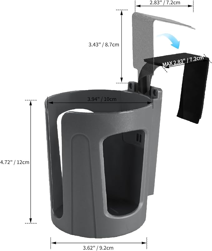 Large Car Door Cup Holder, Side Window Seat Armrest Drink Holder | Shockproof, Scratchproof, Doesn't Scratch Tint, Holds Large 8-40 oz. Bottles, Mugs and Other Big Drinks in 3.15"-3.93" - Image 6