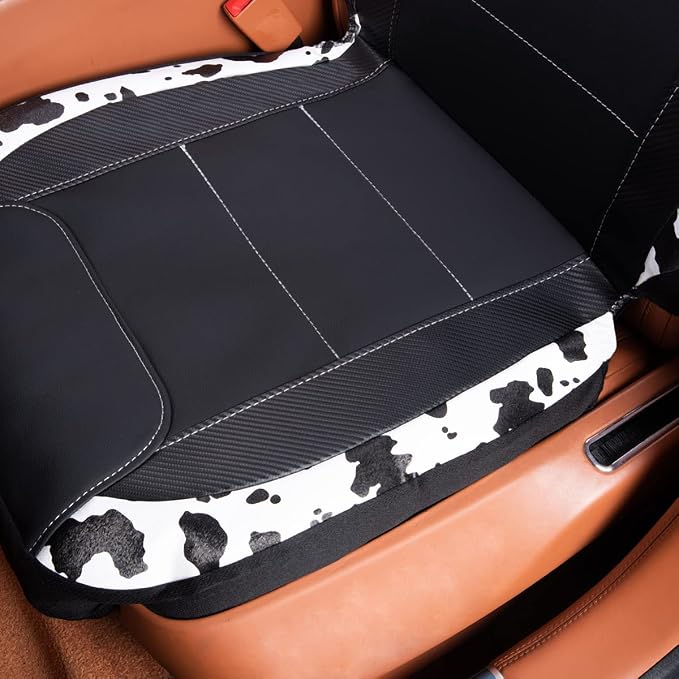 Flying Banner car seat Covers Protects Water Proof Faux Leather Carbon Fiber Fronts Cow Black - Image 6