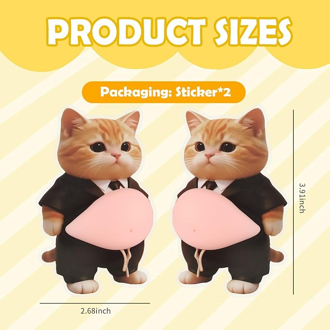 3D Suit Cat Belly Car Stickers,Soft Car Door Edge Guards for Avoiding Collisions and Cars Decorations,Self-Adhesive Cute Automotive Decals as Cars Door Edge Protector - Image 2