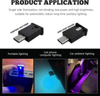 USB Type C LED Ambient Light, 8 Colors RGB LED Car Atmosphere Lamp with Adjustable Brightness, 5V Plug-in USB Night Lights Interior Decoration for Vehicle Home Office - Image 4