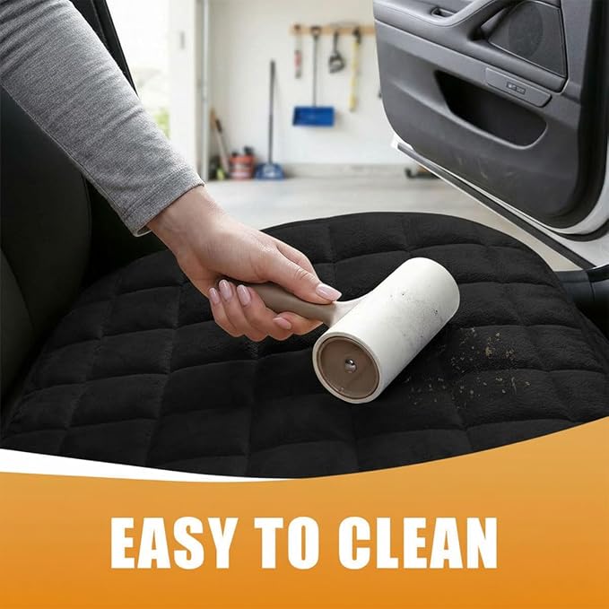 YoRise Car Seat Cushion, Car Driver Seats Protector Cover (Black) | Soft Plush Auto Seat Pad with Storage Pocket, Car Seat Cover with Non-Slip Rubber Bottom, Winter Vehicle Accessory - Image 6