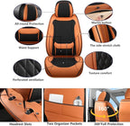 Front Seat Covers Custom Fit for Lexus ES350 2007-2026, Black&Brown | Lumbar Support, Luxury Faux Leather, Breathable, Anti-Slip, Airbag Compatible, Waterproof, Car Seat Protectors, 1 Row 2 Seats - Image 2