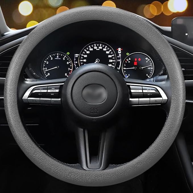 LRITER Car Steering Wheel Cover, Non-Slip Silicone Material, Grey | Multiple Color Choices, Universal Auto Parts Steering Wheel Cover, Suitable for Most Cars by LRITER