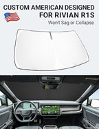 Proadsy Custom Fit 2022-2026 Rivian R1S Windshield Sun Shade, Blocks Heat | 240T Heat Shield, Drops Temp 54°F, Blocks 99% UV, Prevents Dashboard Cracking, Summer Parking & Beach Trips, Easy Twist-Fold - Image 2