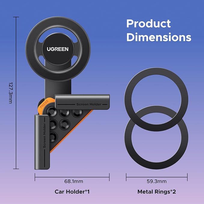 UGREEN Phone Holder for Tesla Model 3 and Y Accessories Magsafe Car Mount Magnetic Phone Mount Strongest Magnet Power Compatible with iPhone 17 16 15 14 13 Plus Pro Max Series - Image 7