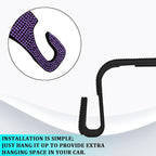 Bling Car Seat Headrest Hooks Purple Car Accessories for Women Crystal Rhinestone Auto Seat Back Hanger Storage Organizer for Purse Handbag Coat, Universal Purse Hook for SUV Truck（4PCS Purple） - Image 4