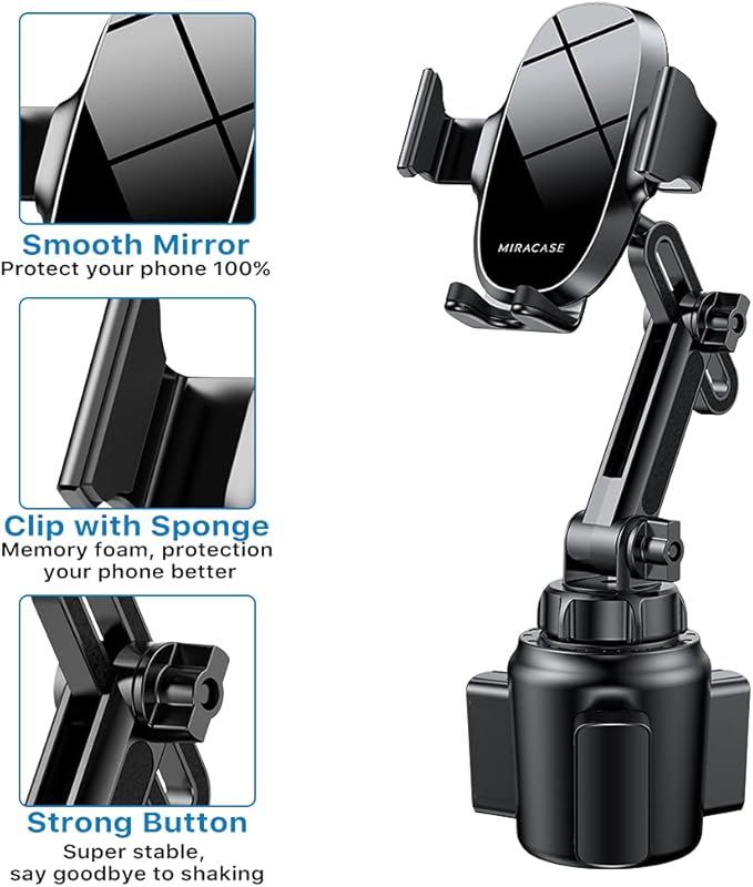 miracase Cup Phone Holder for Car, [Upgraded Version] Adjustable Long Neck Car Cup Holder Phone Mount Cradle Friendly Compatible with iPhone Samsung Google and All Smartphones, Green - Image 5