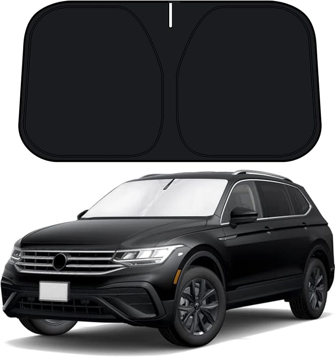 D-Lumina Windshield Sun Shade for 2018-2025 Volkswagen VW Tiguan Accessories, Front Window Sunshade Sun Visor Protector Block UV Rays Heat, Foldable 2 Layers 210T Material by D-Lumina