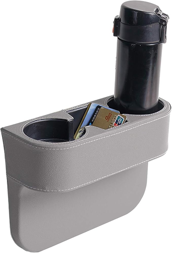 Car Seat Gap Filler Organizer with Cup Holder, Gray by IOKSCTER