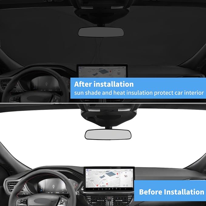 Windshield Sun Shade for Ford Escape S SE Sport Hybrid Titanium 2019-2023 | HOHUIGO Front Window Sunshade Fit Ford Escape Windshield Cover Sun Visor Window Shade Car Sunshade Accessories Block UV Rays - Image 6