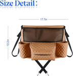 XINLIYA Car Handbag Holder Between Seats, PU Leather Multi-Pocket Large Capacity Purse Holder, Auto Net Bag Barrier of Backseat Pet Kids, Car Seat Organizers and Storage for Cargo Tissue Cup（Brown） - Image 2