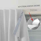 Blackout Curtains for Bedroom Sticky Curtain Blackout Window Cover Self Adhesive Curtains Rod No Drillng, 47" W X 71" L, Light Grey, 1 Panel - Image 7