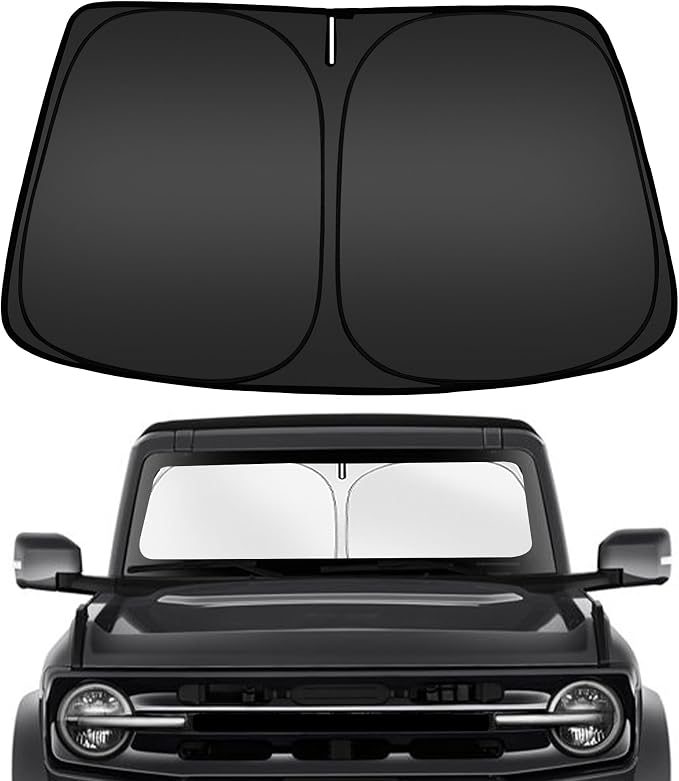 ARISMOTOR Windshield Sun Shade for Ford Bronco 2021-2025 2026 | Custom Fit, Foldable, Front Window Sunshade Sun Visor Protector, Block UV Rays, Keep Car Cooler by ARISMOTOR