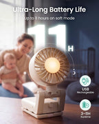 GROWNSY 4-in-1 Portable Baby Stroller Fan with Clip & Night Light, Beige | Foldable & Rechargeable, 4 Adjustable Wind Speed for Handheld/Car Seat/Carrier/Beach/Travel/Crib/Camping - Image 5