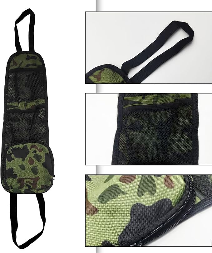 Car Seat Side Storage Pocket, Car Seat Organizer Hanging Bag (1, Green) - Image 4