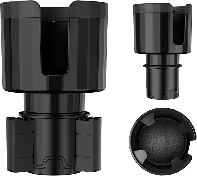 Cup Holder Expander for Car, Adjustable Adapter with Non-Slip Base for Water Bottles, Travel Mugs, Fits 65-100mm Console Hole by Unknown