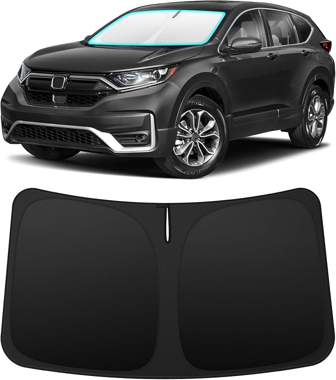 INSAUTO Custom Fit Windshield Sun Shade for Honda CRV CR-V 2017-2022 | Foldable Front Window Sunshade Car Accessories, UV & Heat Reflector, Keeps Interior Cool, Includes Storage Bag by INSAUTO