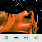 Car Interior LED Lights, 4 in 1 Bright Vehicle Ambient Neon Light Kit with DC 5V USB Port, Automotive Under Dash Decoration Night Lamp, Universal for RV, Truck, Sedan (Orange) - Image 6