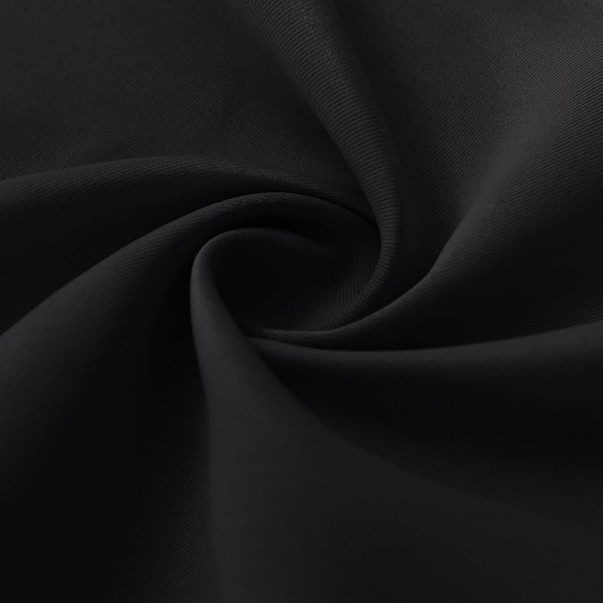RYB HOME 2 Panels Blackout Doorway Curtains | Thermal Insulated, Privacy, Rod Pocket, Easy Installation, Drapes for Living Room Bedroom Dining Room, W34 x L80, Black - Image 2