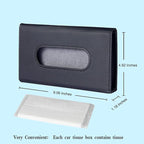 4Pack Car Tissue Holder, Sun Visor Napkin Holder, Premium PU Leather, Car Mask Holder for Sun Visor Vehicle, with Tissue Refill, Black - Image 2