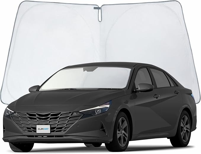CLIM ART Windshield Sun Shade for Hyundai Elantra 2021-2026, Custom-Fit Foldable Car Sunshade, Vehicle Sun Protector, Front Auto Windshield Cover, Car Accessories - WS4002 by CLIMART