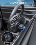 TriPole Car Fan USB Powered, 360°Rotation Portable Cooling Fan for Car Vent | 3-Speed USB Car Fan, Vent Clip Design, Powerful Wind, Quiet Brushless Motor, Air Circulation for Vehicle, Van, Truck, SUV, RV - Image 5