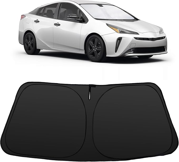 Windshield Sun Shade for 2016-2022 Prius Hatchback Toyota | Foldable, Full covered for windshield, Block UV Rays, Heat Reduction, Easy to install, Keeps Car Cooler by YYCKE