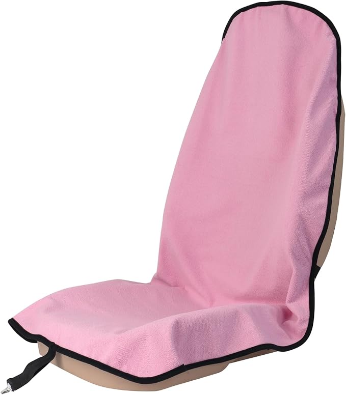 Sweat Towel Car Seat Cover Protector Front Seats for Gym Workout, Running, Swimming, Beach and Hiking, Waterproof Universal Seat Cover for Car, Trucks, Van & SUV (1, Pure Pink, Front) by Unknown