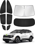 Canvcle Window Shades for 2023-2025 2026 Kia Sportage Accessories Windshield Sun Shade Side Rear Window Covers Sunshade Sun Visor Shield Privacy Protection for Camping Keep Vehicle Cool Black 8PCS by Canvcle